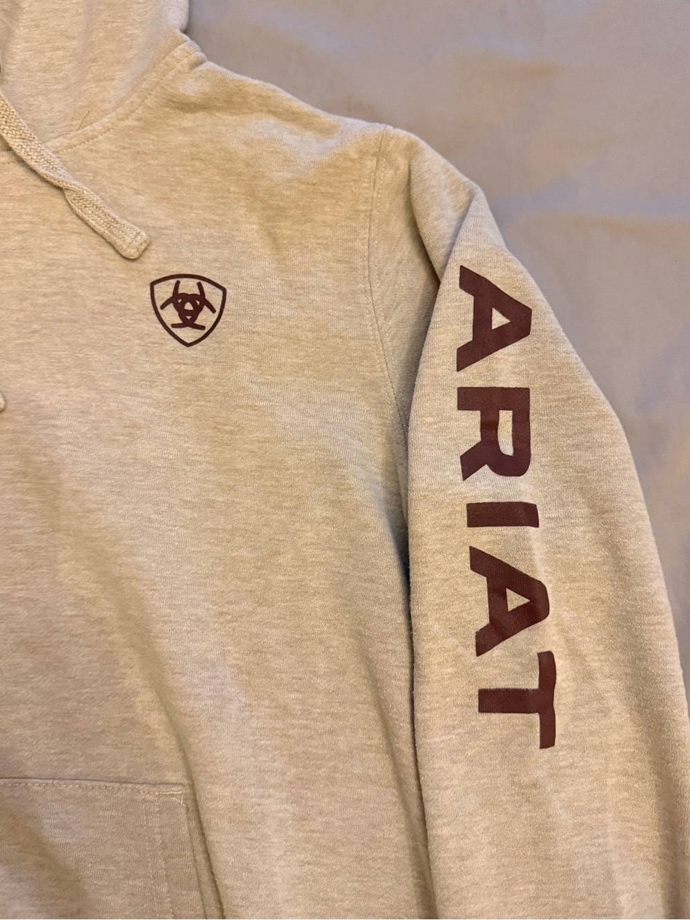 Ariat Women’s Hoodie Beige with Burgundy Logo